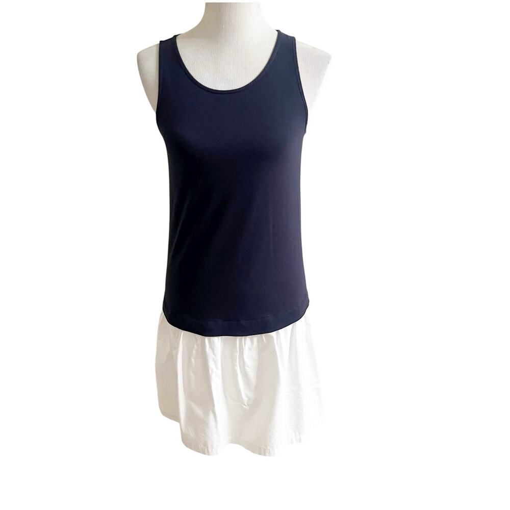 Theory Colorblock Drop Waist Dress Size Navy White Size Small Nautical - Picture 1 of 13